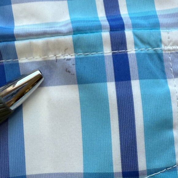 Lauren Ralph Lauren Active Plaid Zip Jacket XL Blue White Lightweight Mesh Lined - Picture 11 of 14